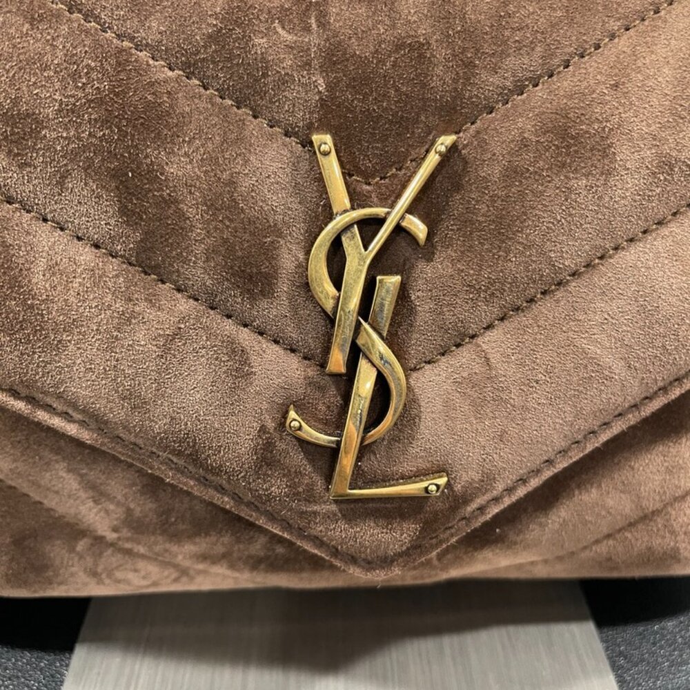Saint Laurent Loulou Small Shoulder Bag Matelasse Suede (JB1400) - Picture 4 of 15